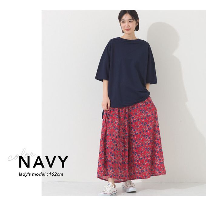 日本 OMNES - 接觸冷感 嫘縈寬版圓領五分袖上衣-白