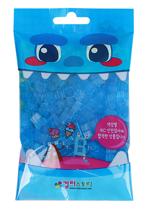 韓國 Color Story - 免燙拼豆-補充包280顆(透明藍/8mm)