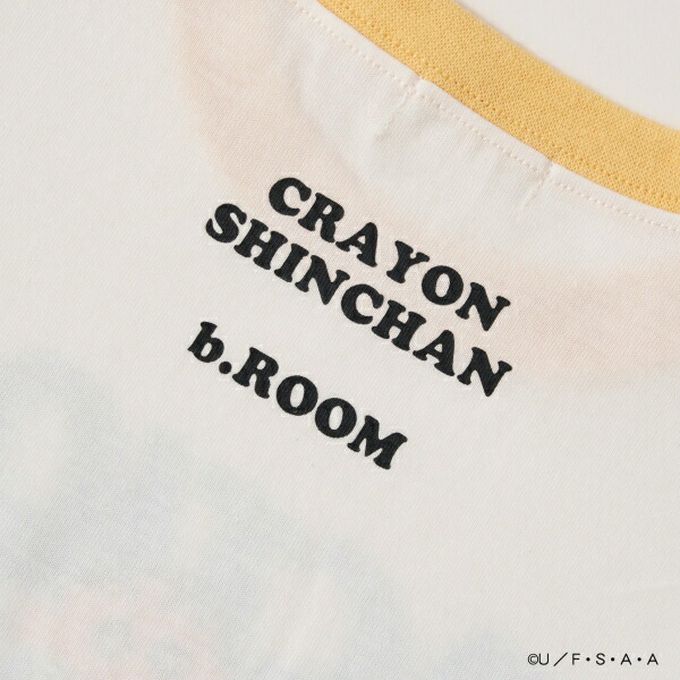 日本 b-ROOM - 聯名限定 短袖上衣-超人小新-鵝黃