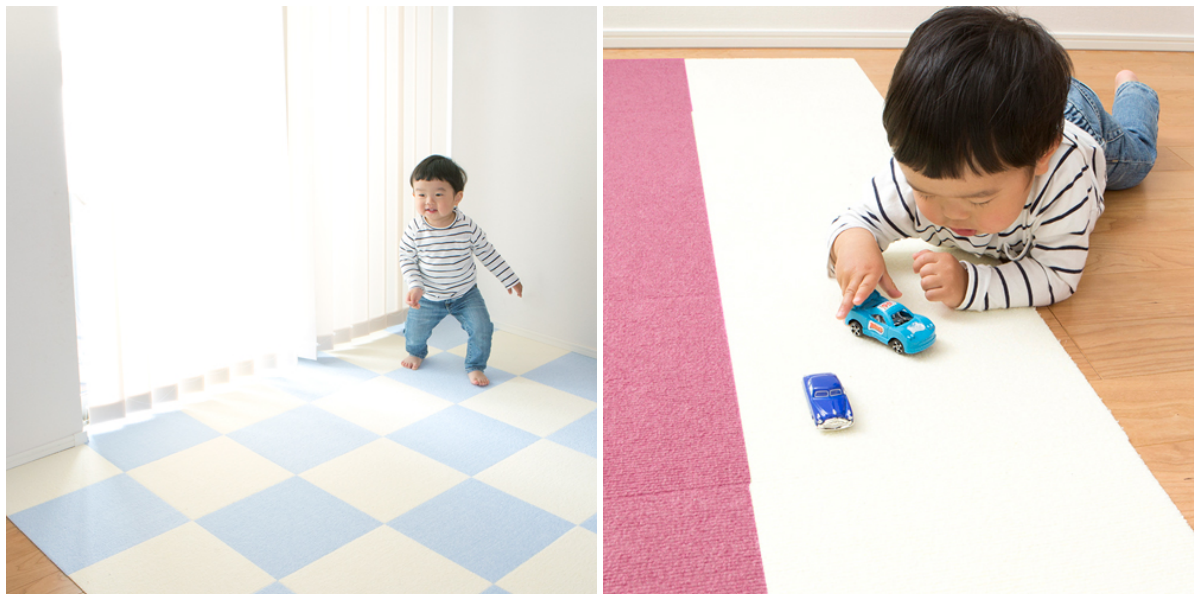 日本 SANKO - (撥水加工)可機洗重複黏貼式輕薄地毯-單色-淺灰 (30×30cmx厚4mm)-4枚入