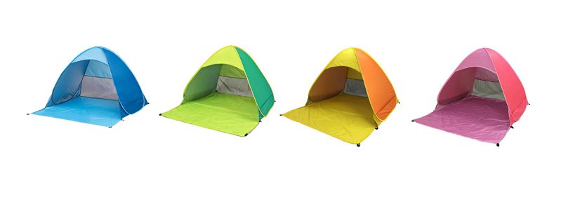 Vanibaby - 秒開抗UV遮陽帳篷-無門款(適用2人)-橘色 (L)