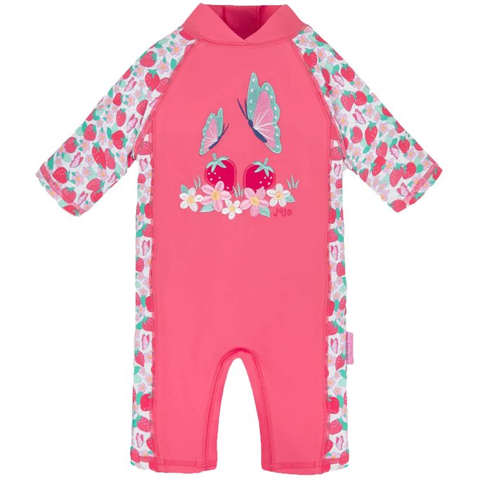 英國 JoJo Maman BeBe - 嬰幼兒/兒童連身式防曬泳裝-莓香蝴蝶