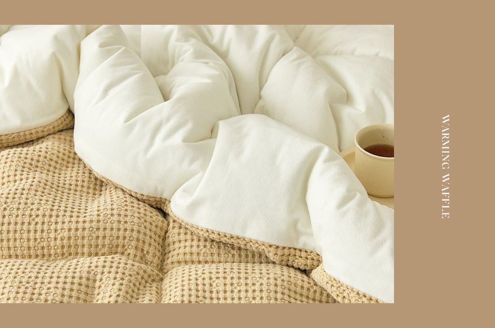 韓國 Maatila - 可水洗天絲莫代爾鬆餅棉被-花生