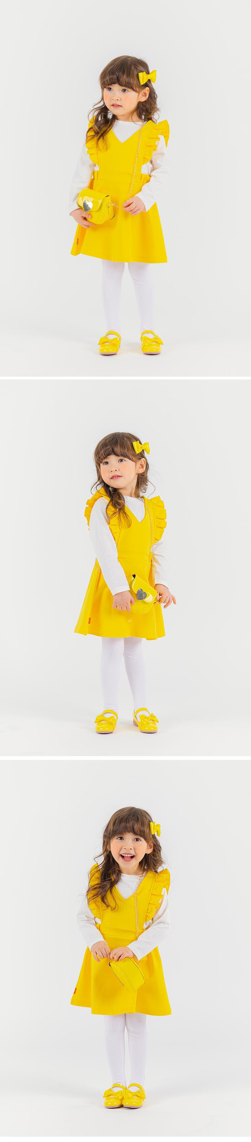 韓國 OZKIZ - (附包包)荷葉裝飾背心裙