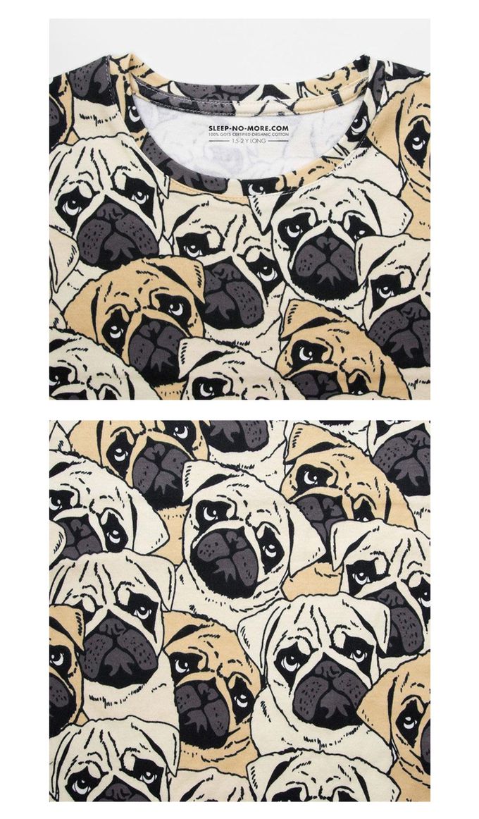 英國 SLEEP NO MORE - 100% 有機棉兒童圓領長袖上衣-巴哥