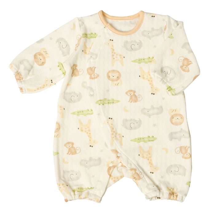 akachan honpo - 連身衣-水彩 動物-咖啡色