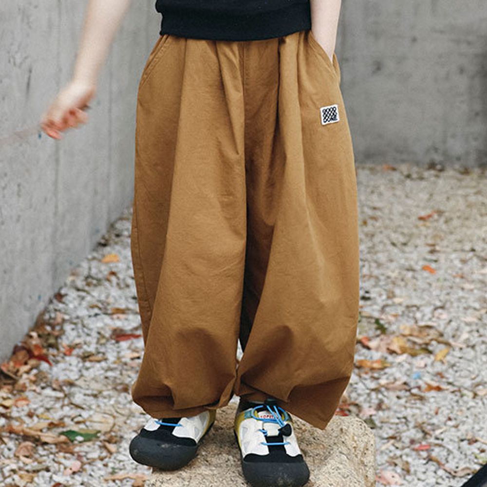 純棉寬鬆休閒長褲/防蚊褲-卡其