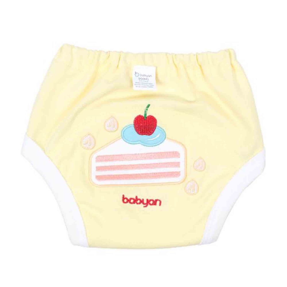 韓國 babyan - 4層純棉學習褲(刺繡圖案款)-櫻桃蛋糕
