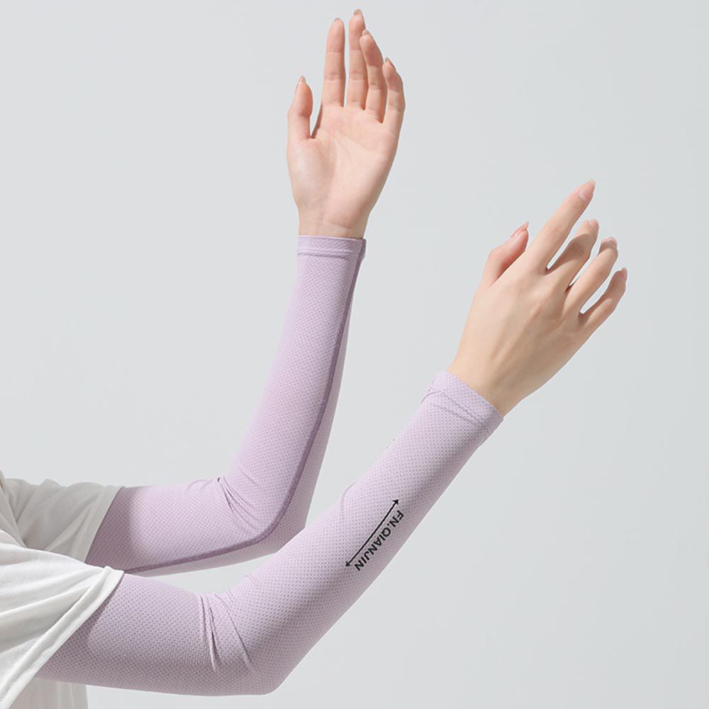 UPF50+成人冰絲涼感防曬袖套-女款-紫色