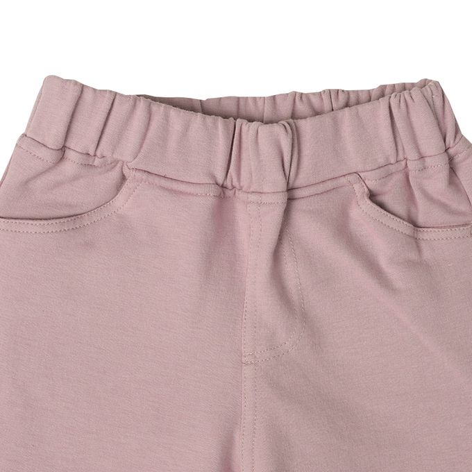 akachan honpo - 10分長經典褲 裏起毛-一般合身款-粉紅色