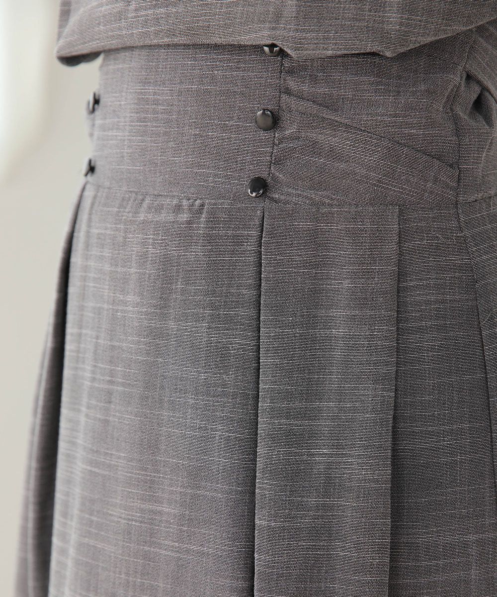 日本 Bab - 顯瘦剪裁收腰法式袖洋裝-石墨灰