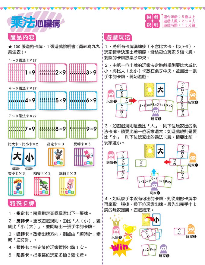 幼福文化 - 數學桌遊超好玩：乘法心臟病