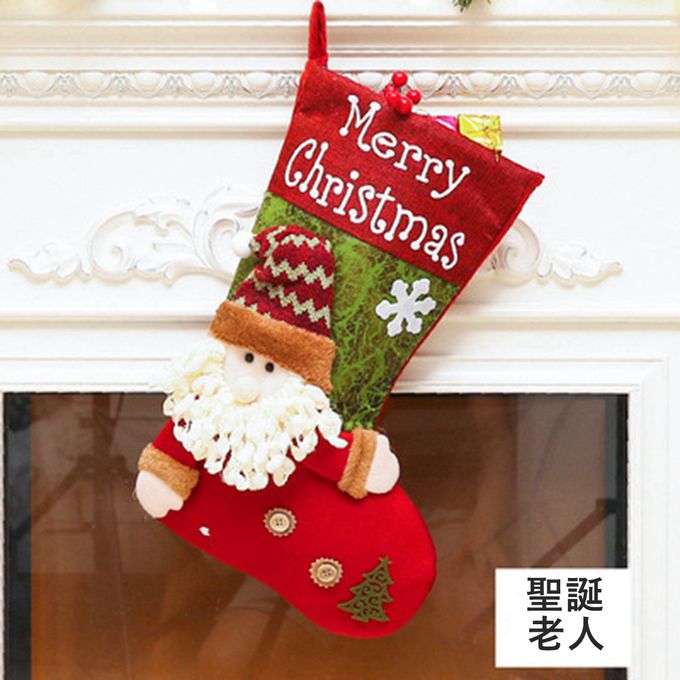 Vanibaby - 特大號聖誕襪掛飾 禮物袋(29X49cm)-聖誕老人