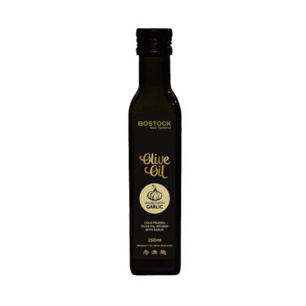壽滿趣-紐西蘭BOSTOCK - 頂級冷壓初榨蒜香風味橄欖油-250ml