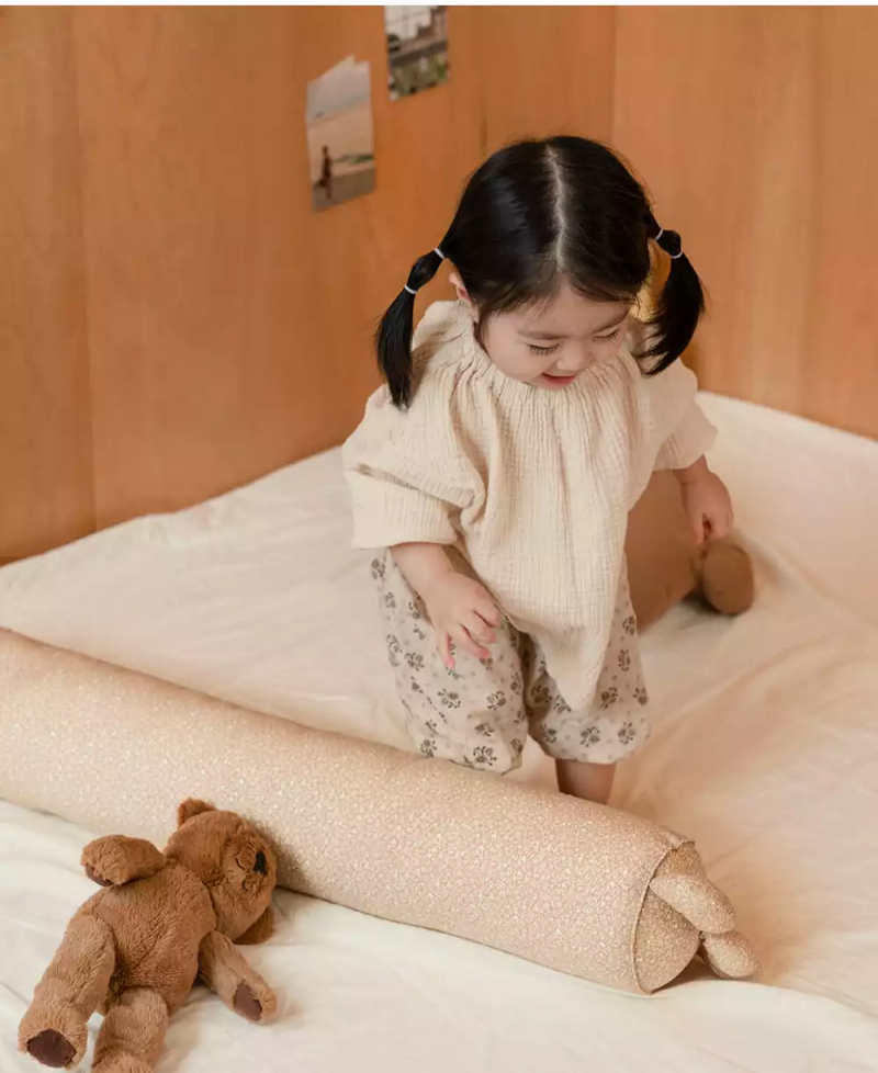 韓國 Hello HiZoo - 手工製純棉柔感兒童長條抱枕套-Hi Bunny 兔耳 (14x85cm)