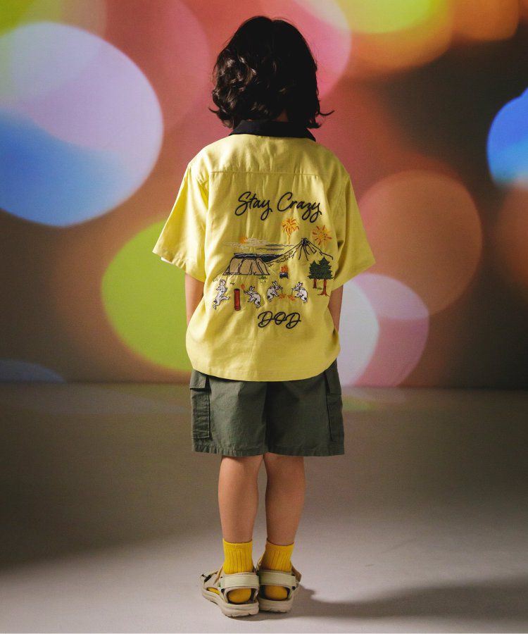 日本 BREEZE - 聯名款 口袋工裝風帥氣4分短褲-撞色-橘藍系