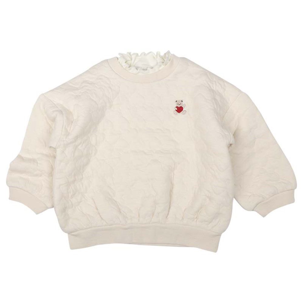 長袖休閒上衣-寬鬆款-象牙白