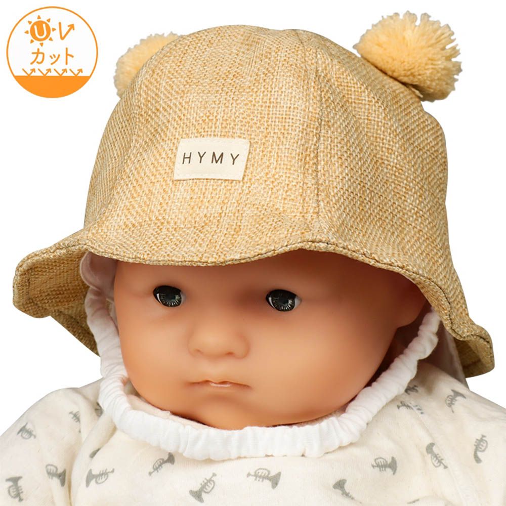 嬰幼兒鬱金香帽-小熊 可洗夏季材質-咖啡色
