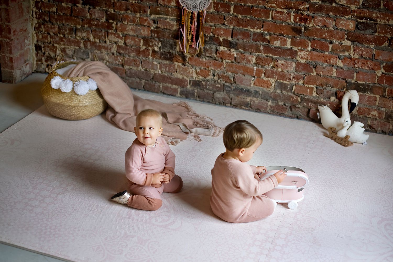 德國 toddlekind - 波斯風系列遊戲地墊-柔和粉-一組6片