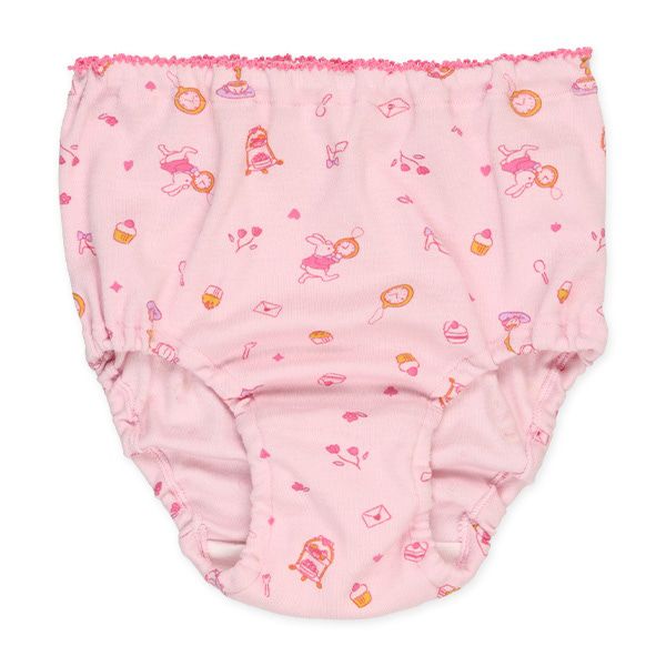 日本西松屋 - 棉混透氣女孩內褲5件組-公主兔兔碎花