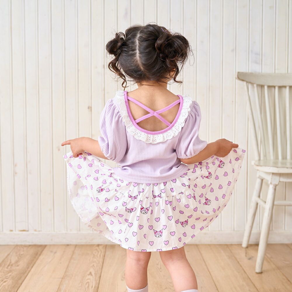 日本 ma lalumiere store - 三麗鷗聯名 甜美愛心印花褲裙-美樂蒂-粉紅