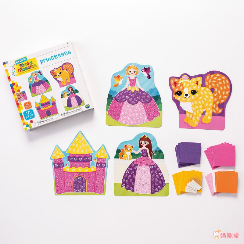 加拿大 Sticky Mosaics - 馬賽克拼貼組-小童-療癒寵物+交通工具+公主世界