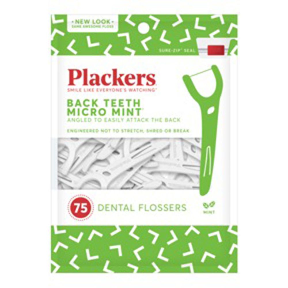美國 Plackers 派樂絲 - 臼齒專用薄荷牙線棒-75入