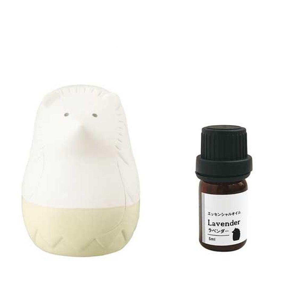 日本 DECOLE - 療癒精油陶土擴香石小公仔擺飾+5ml精油套裝-刺蝟(薰衣草) (約5.6x6x8cm)