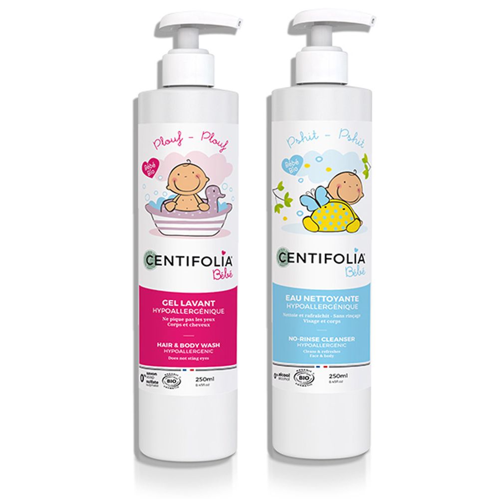 法國貝貝 - 嬰兒系列-就是愛乾淨組-沐浴乳250ml+潔膚露250ml