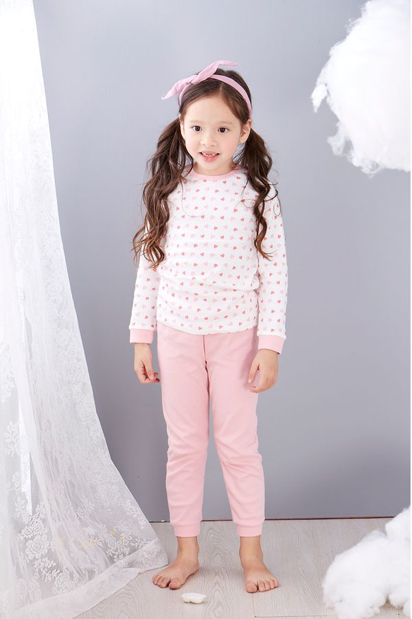 麗嬰房 Little moni - 純棉家居系列印圖成套睡衣-熱情粉