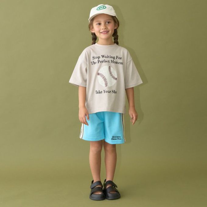 日本 b-ROOM - 側邊線條休閒短褲(4分丈)-檸檬黃