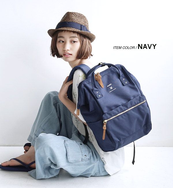 日本 Anello - 日本大開口牛津布後背包經典升級款-Regular大尺寸-DOR暗橘