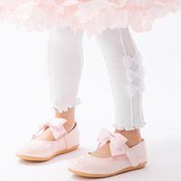 韓國 OZKIZ - 鬆緊腰蝴蝶結點綴彈力內搭褲-白