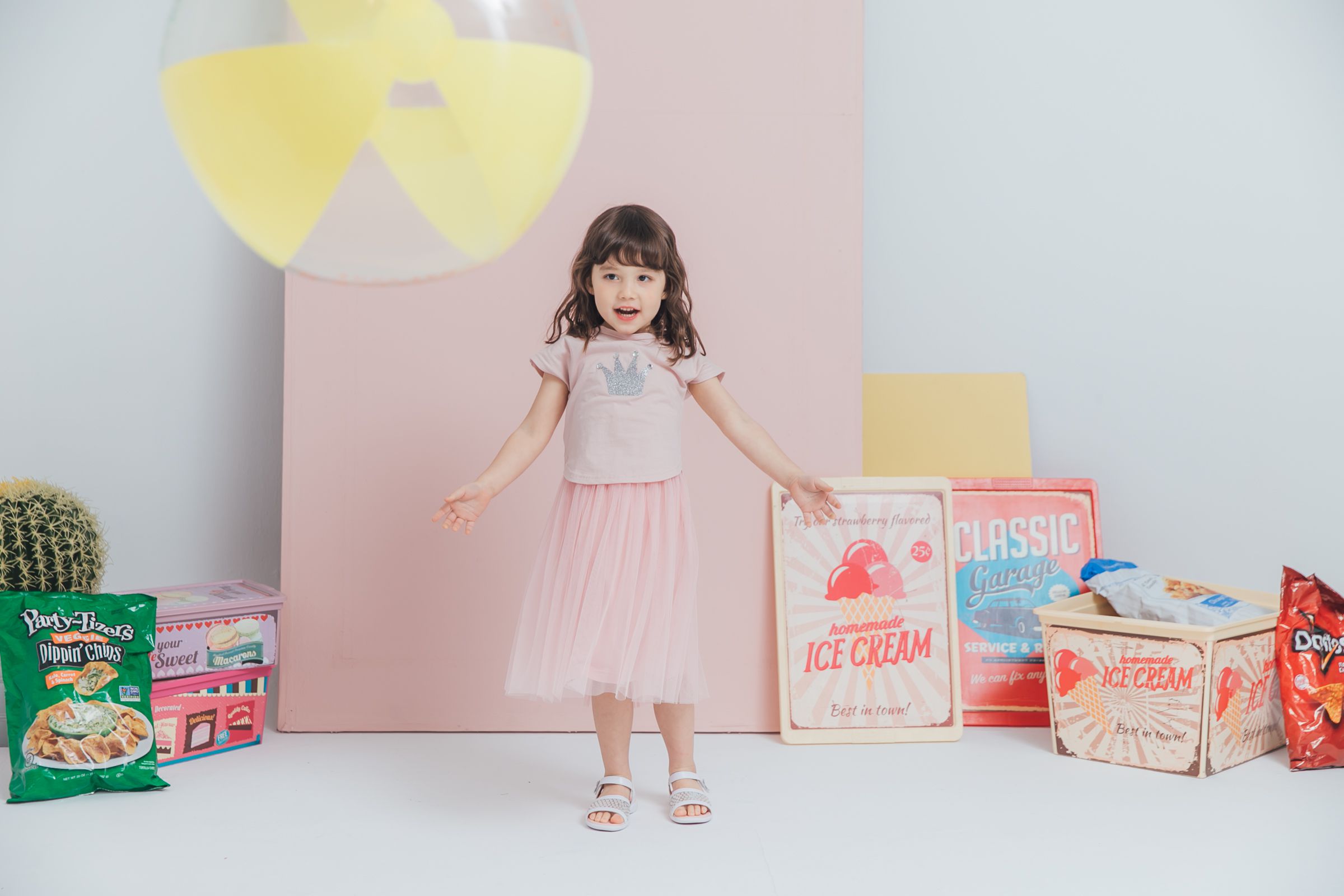 Peachy - 北鼻款*獨家訂製綿柔連身紗裙-細肩帶連身款-蜜桃粉