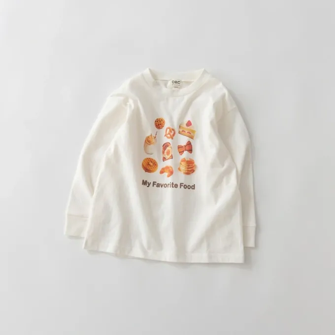 日本 BRANSHES - 100%棉 美味季節印花長袖上衣-鮮艷草莓-粉紅