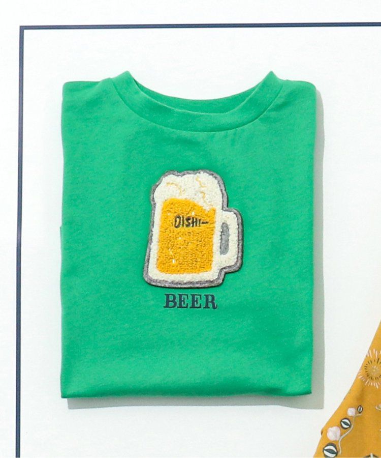 日本 BREEZE - 暑假來了立體印花短袖上衣-甲蟲-撞色袖黃