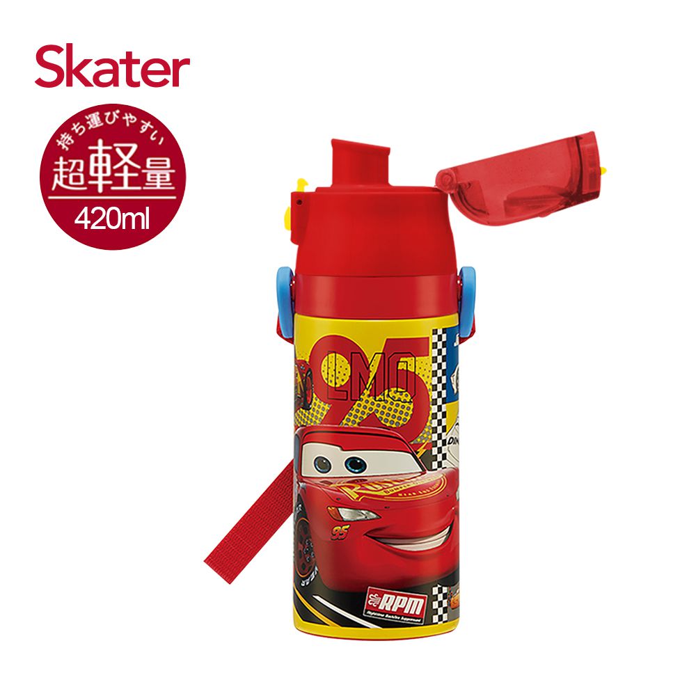 日本 SKATER - 兒童不鏽鋼保溫水壺(直飲420ml+杯蓋組)-閃電麥坤