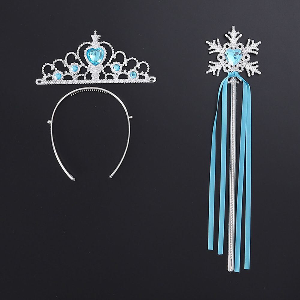 公主造型配飾組-藍色-2入組（皇冠+魔杖）
