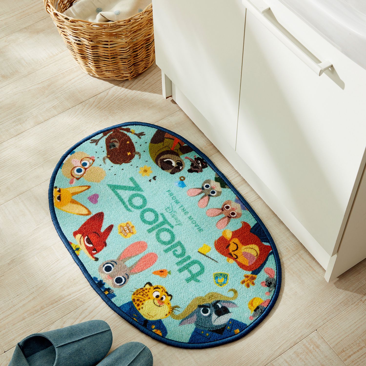 日本千趣會 - 動物方程市 腳踏墊(浴室/玄關/房門)-水藍 (44x70cm)