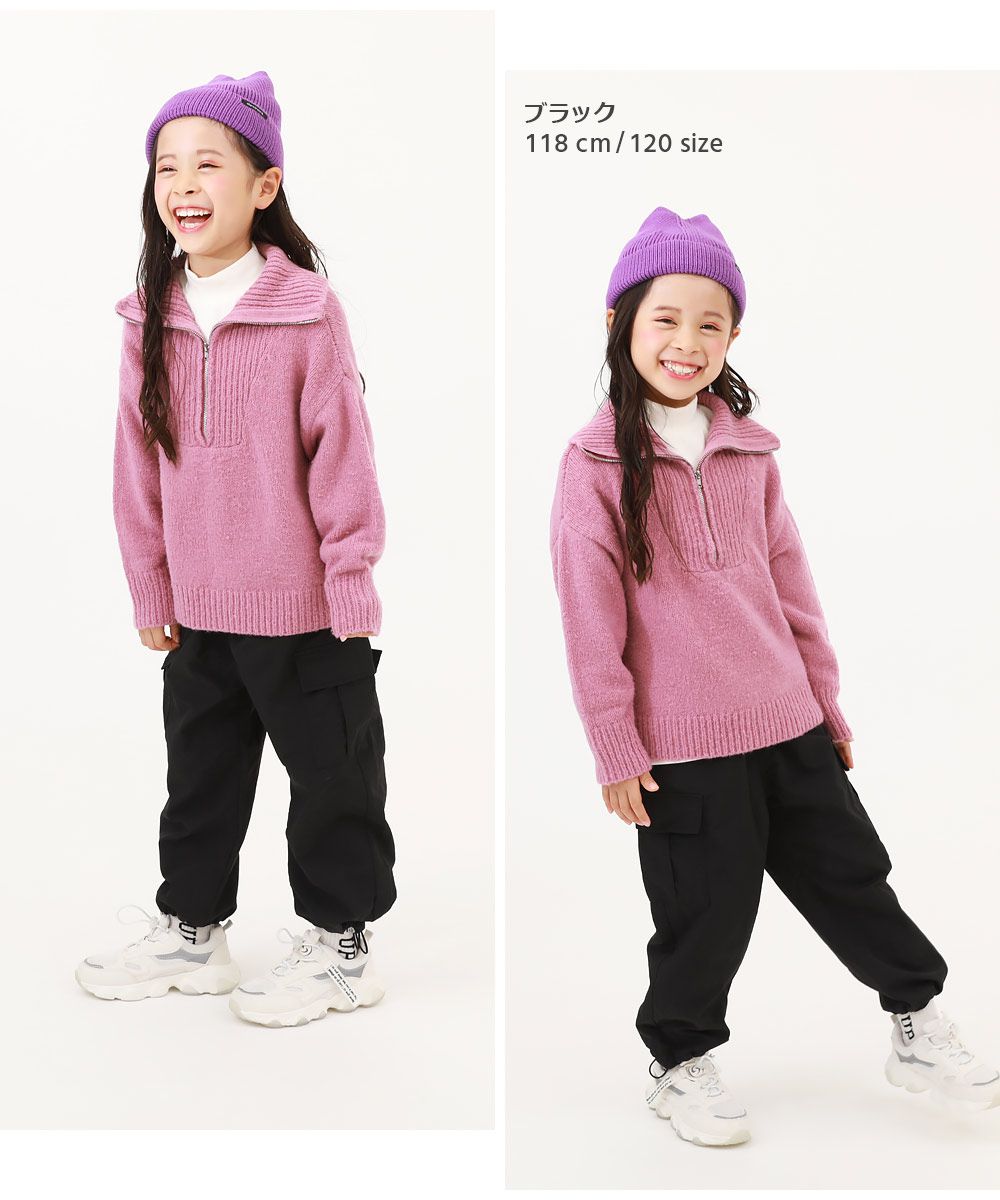 日本 devirock - 大口袋抽繩工裝風定番長褲-黑