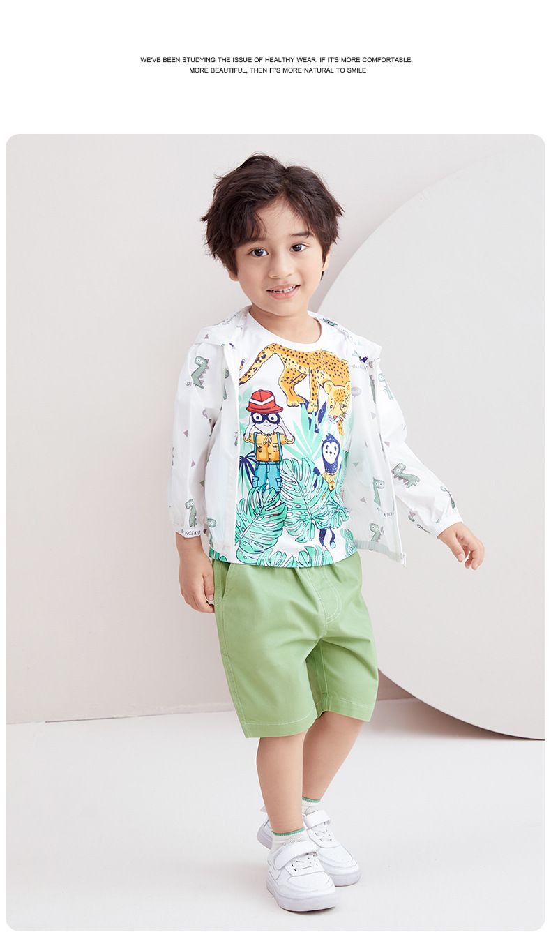 純色休閒五分褲-淺藍色