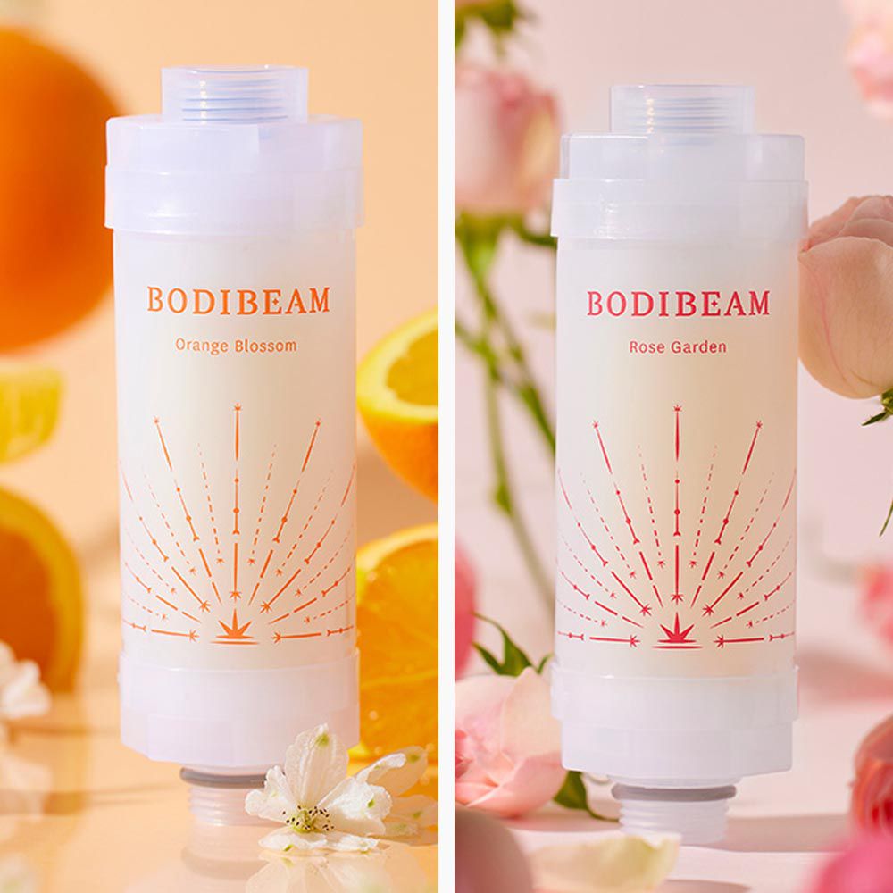 韓國 BODIBEAM - (多入優惠組)香氛除氯蓮蓬頭濾芯-玫瑰花園*1+橙花香*1-170g*2