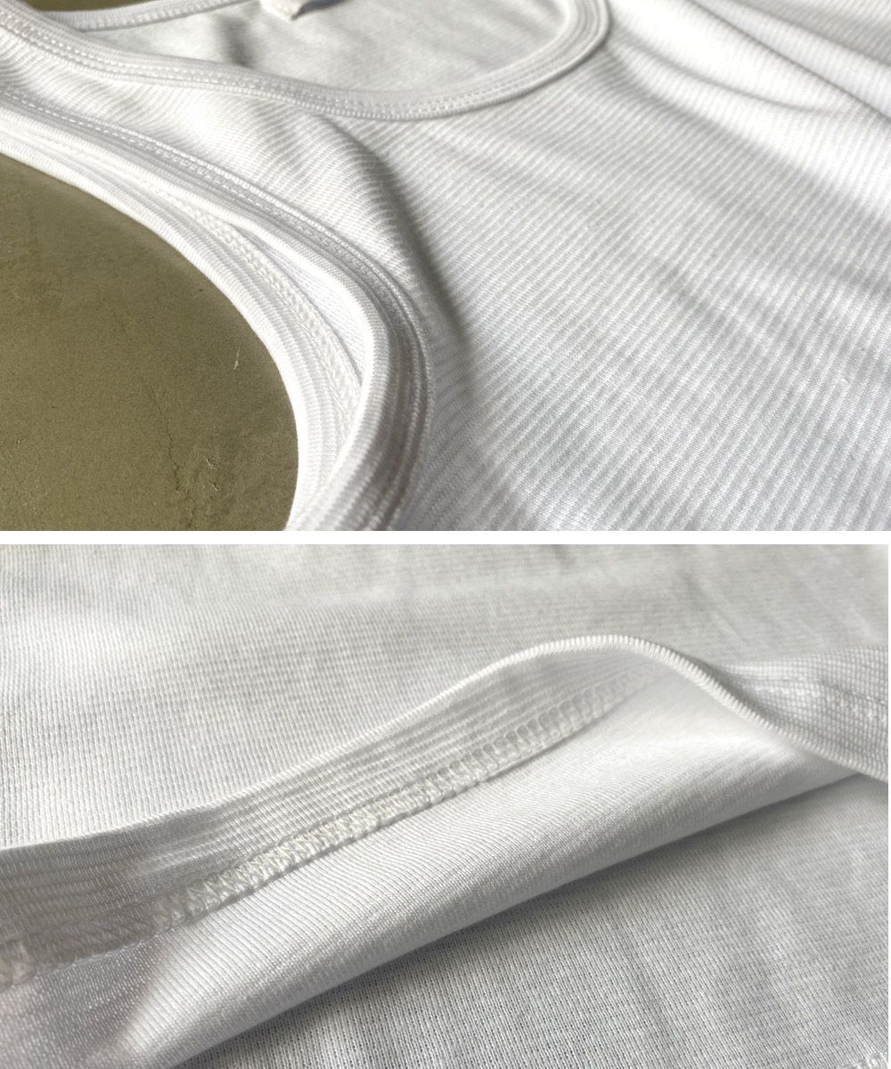 日本 OMNES - 棉混透氣彈性無袖背心/內搭-白