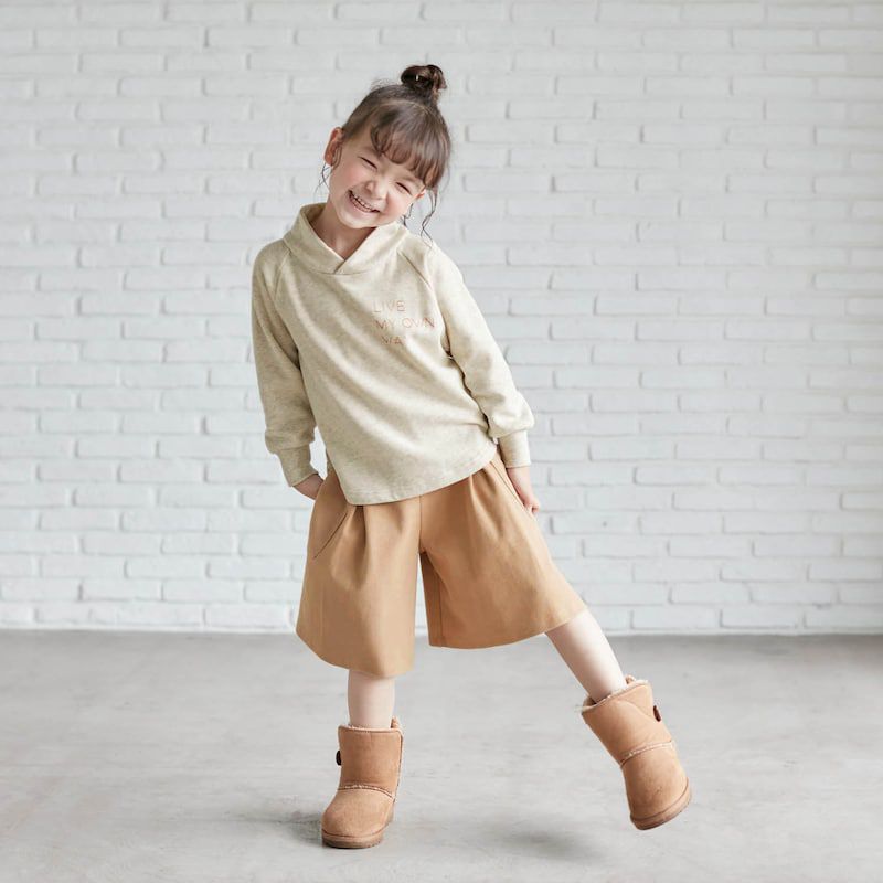 日本千趣會 - GITA 兩側大口袋時髦褲裙-炭黑