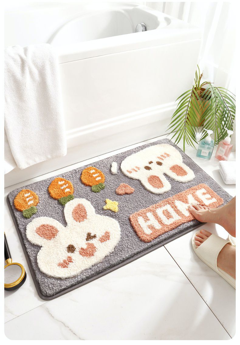 快速吸水植絨浴室腳踏墊-太空人