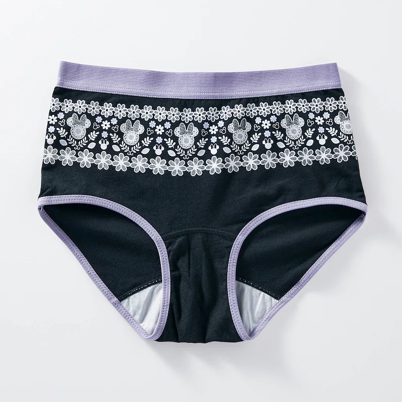 日本千趣會 - 迪士尼印花棉質內褲(媽媽)-米妮檸檬-藍綠