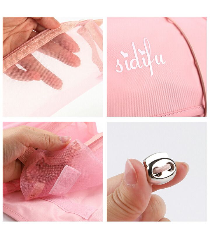 日本 LIZDAYS - 尼龍可捲收旅行收納包/化妝包-黑