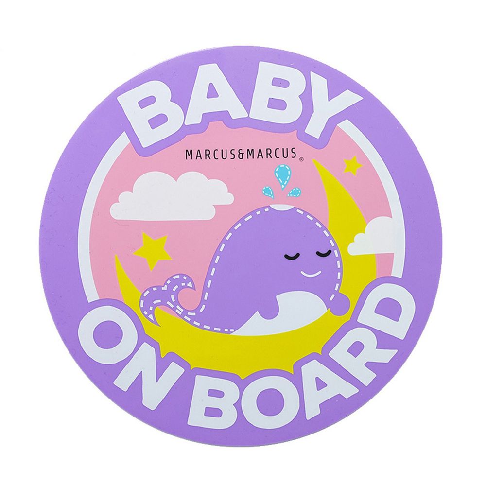 MARCUS＆MARCUS - Baby On Board 矽膠靜電貼-鯨魚