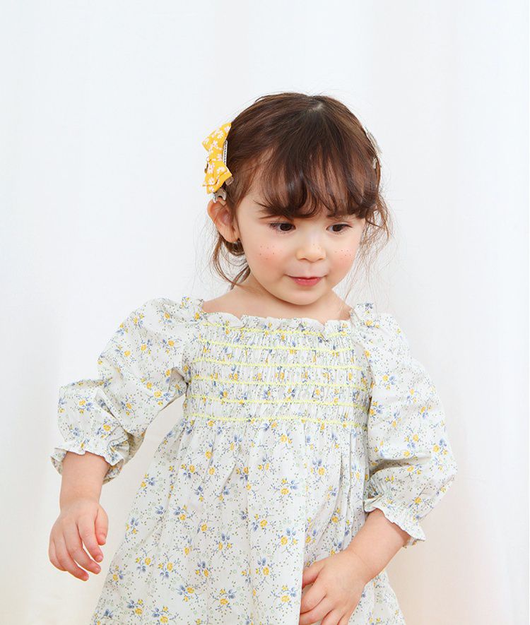 韓國 Babyblee - 雛菊花朵髮夾/髮飾4入組-芥末黃