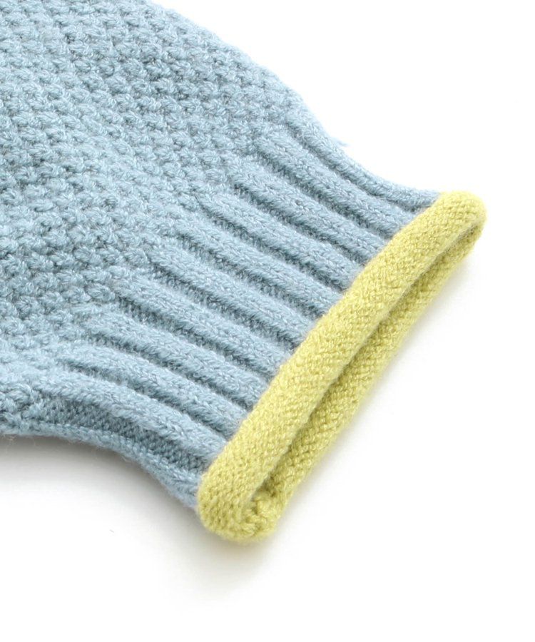 日本 BREEZE - 撞色滾邊落肩針織毛衣-粉x杏